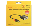 DeLOCK 0.2m, Displayport/HDMI 0,2 m Sort