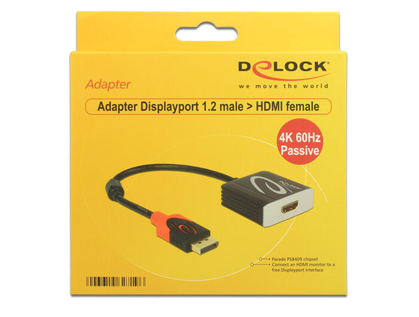 DeLOCK 0.2m, Displayport/HDMI 0,2 m Sort