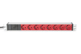 Digitus DN-95410-R strømforsyningsenhed (PDU) 8 AC stikkontakt(er) 0U/1U Sort