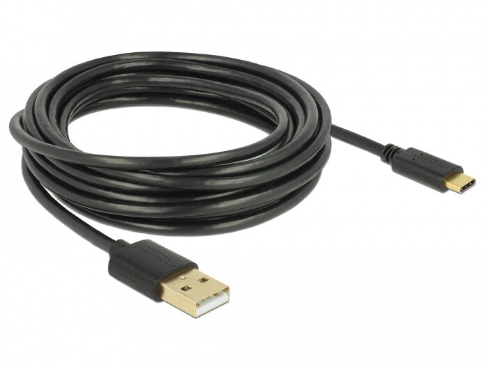 DeLOCK 83669 USB-kabel USB 2.0 4 m USB A USB C 0,48 Gbit/sek. Sort