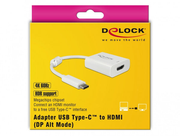 DeLOCK 63937 videokabel adapter 0,1 m USB Type-C HDMI Hvid