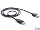 DeLOCK EASY-USB 2.0-A - USB 2.0-A, 2m USB-kabel USB A 0,48 Gbit/sek. Sort