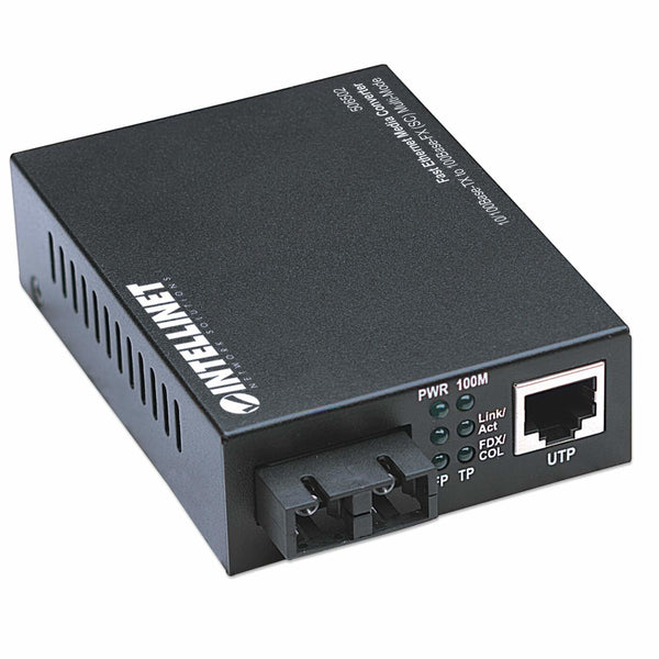 Intellinet 506502 netværksomformer til medie 100 Mbit/s 1310 nm Multitilstand Sort