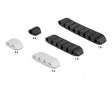DeLOCK 18400 kabelorganisator Bord/Væg Kabelholder Sort, Hvid 10 stk