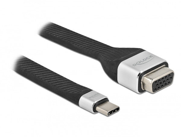 DeLOCK 86935 videokabel adapter 0,13 m USB Type-C VGA (D-Sub) Sort, Sølv