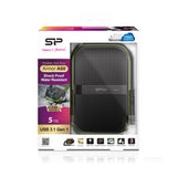 Silicon Power Armor A60 ekstern harddisk 5 TB 2.5" Micro-USB B 3.2 Gen 1 (3.1 Gen 1) Sort, Grøn