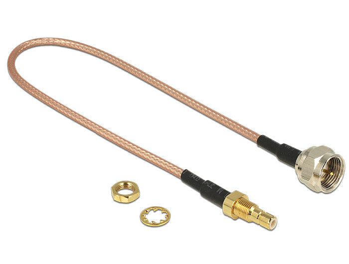 DeLOCK 13025 koaxial kabel RG-316 0,25 m SMB F Brun