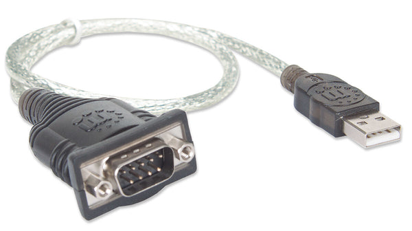 Manhattan 205146 serielkabel Sort, Transparent 0,45 m USB Type-A D-Sub (DB-9)