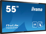 iiyama T5562AS-B1 skilte display Interaktivt fladpanel 138,7 cm (54.6") VA 500 cd/m² 4K Ultra HD Sort Berøringsskærm Indbygget processer Android 8.0 24/7