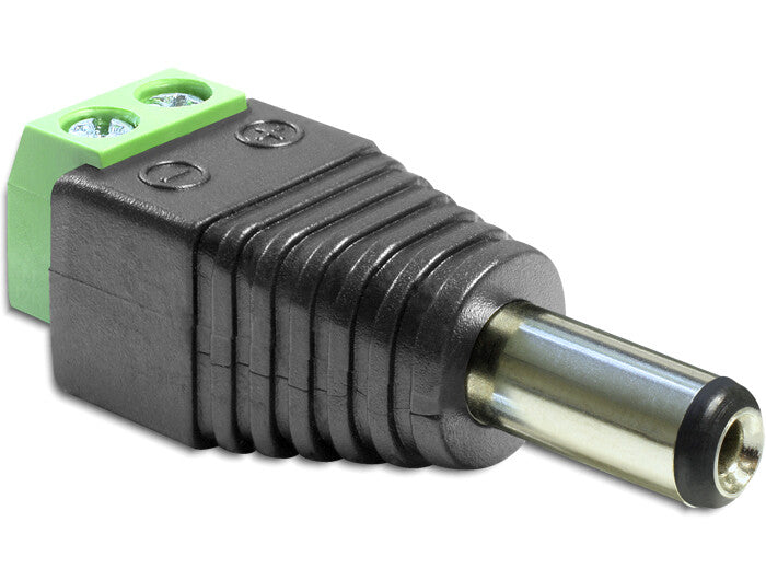 DeLOCK 65487 kabel kønsskifter DC 2.5 x 5.5 mm 2p Sort, Grøn