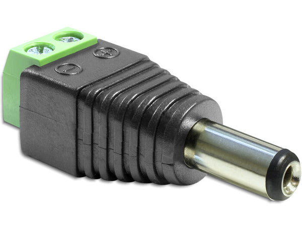 DeLOCK 65396 kabel kønsskifter DC 2.1 x 5.5 mm 2p Sort, Grøn