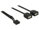 DeLOCK 83823 USB-kabel USB 2.0 0,4 m 2 x USB A 0,48 Gbit/sek. Sort