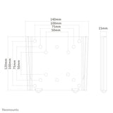 Neomounts FPMA-W25 tv-beslag 76,2 cm (30") Sølv
