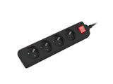 Lanberg PS1-04E-0150-BK stikdåse 1,5 m 4 AC stikkontakt(er) Indendørs Sort