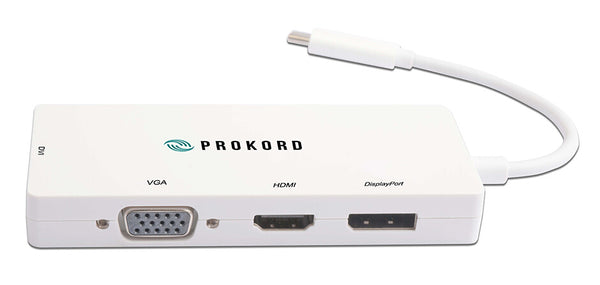 Prokord UTC-DPUHDV USB grafisk adapter 3840 x 2160 pixel Hvid