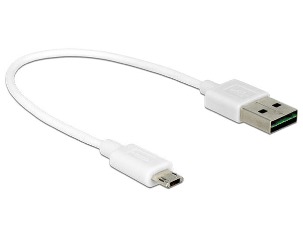 DeLOCK 84805 USB-kabel USB 2.0 0,2 m USB A Micro-USB B 0,48 Gbit/sek. Hvid