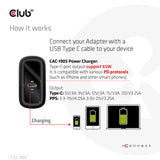 CLUB3D CAC-1905EU oplader til mobil enhed Universel Sort Vekselstrøm Hurtig opladning Indendørs