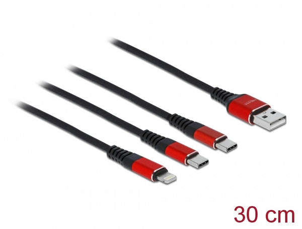 DeLOCK 86708 USB-kabel USB 2.0 0,3 m USB A Sort, Rød