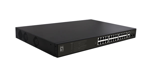 LevelOne GEP-2821 netværksswitch Ikke administreret Gigabit Ethernet (10/100/1000) Strøm over Ethernet (PoE) 1U Sort