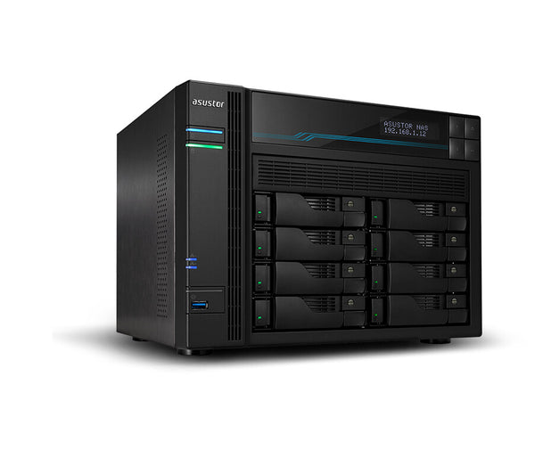 Asustor Lockerstor 10 AS6510T NAS Tower Intel Atom® C3538 8 GB DDR4 0 TB ADM Sort