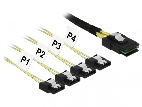 DeLOCK 85731 Serial Attached SCSI (SAS)-kabel 1 m Sort, Grøn