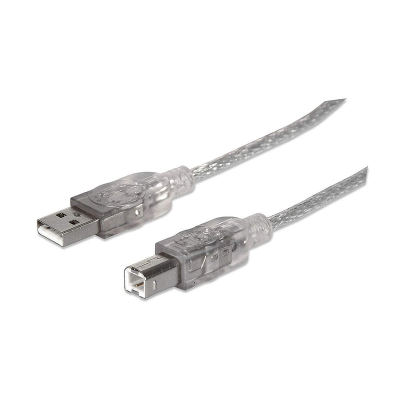 Manhattan 333405 USB-kabel USB 2.0 1,8 m USB A USB B 0,48 Gbit/sek. Sølv