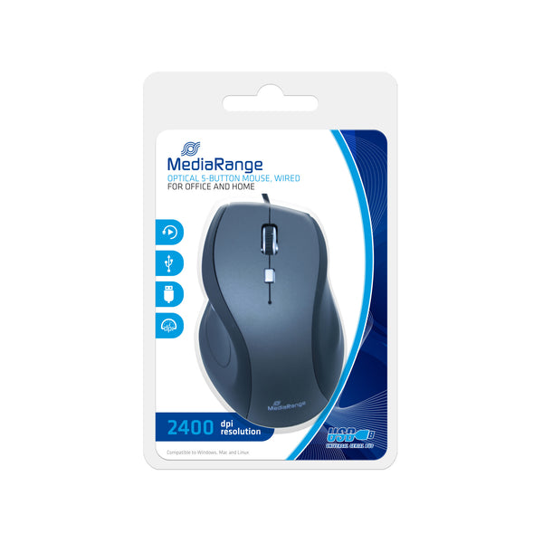 MediaRange MROS202 mus Kontor Højre hånd USB Type-A Optisk 2400 dpi