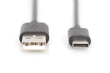 Digitus AK-300154-010-S USB-kabel USB 2.0 1 m 2 x USB A USB C 0,48 Gbit/sek. Sort