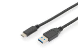 Digitus AK-300146-010-S USB-kabel USB 2.0 1 m USB C USB A 10 Gbit/sek. Sort