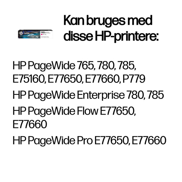 HP Original 982X PageWide-patron med høj kapacitet, magenta