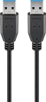 Goobay 93928 USB-kabel USB 3.2 Gen 1 (3.1 Gen 1) 1,8 m USB A 0,48 Gbit/sek. Sort