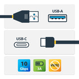 StarTech.com USB31AC50CM USB-kabel USB 3.2 Gen 2 (3.1 Gen 2) 0,5 m USB A USB C 10 Gbit/sek. Sort