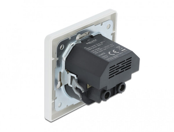 DeLOCK 11473 stikkontakt 2 x USB + CEE 7/3 Hvid