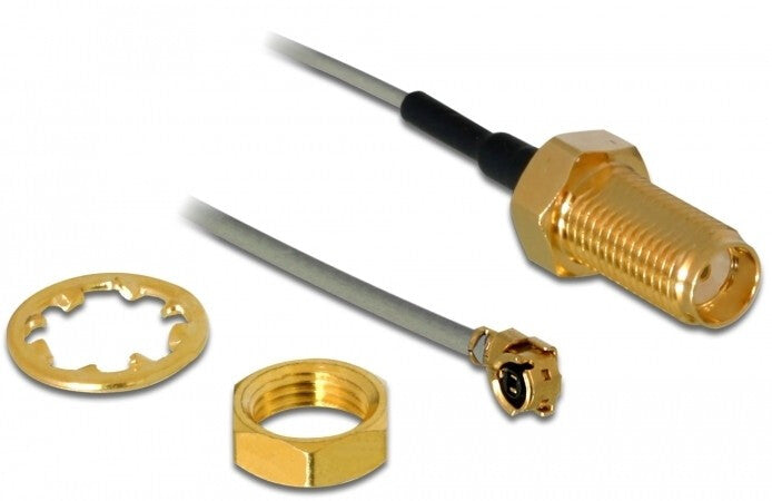 DeLOCK 89919 koaxial kabel 1 m SMA MHF I Sort, Grå