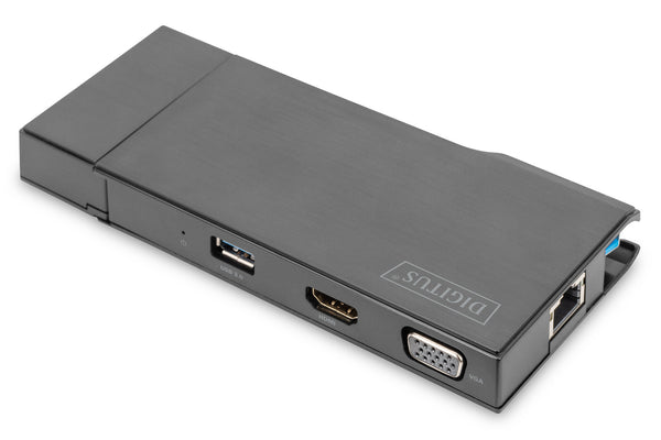 Digitus DA-70894 dockingstation Ledningsført USB 3.2 Gen 1 (3.1 Gen 1) Type-A Sort