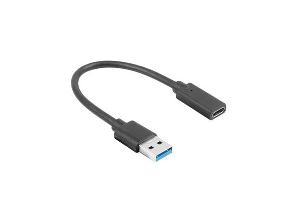 Lanberg AD-UC-UA-03 USB-kabel USB 3.2 Gen 1 (3.1 Gen 1) 0,15 m USB type A USB Type-C 5 Gbit/sek. Sort