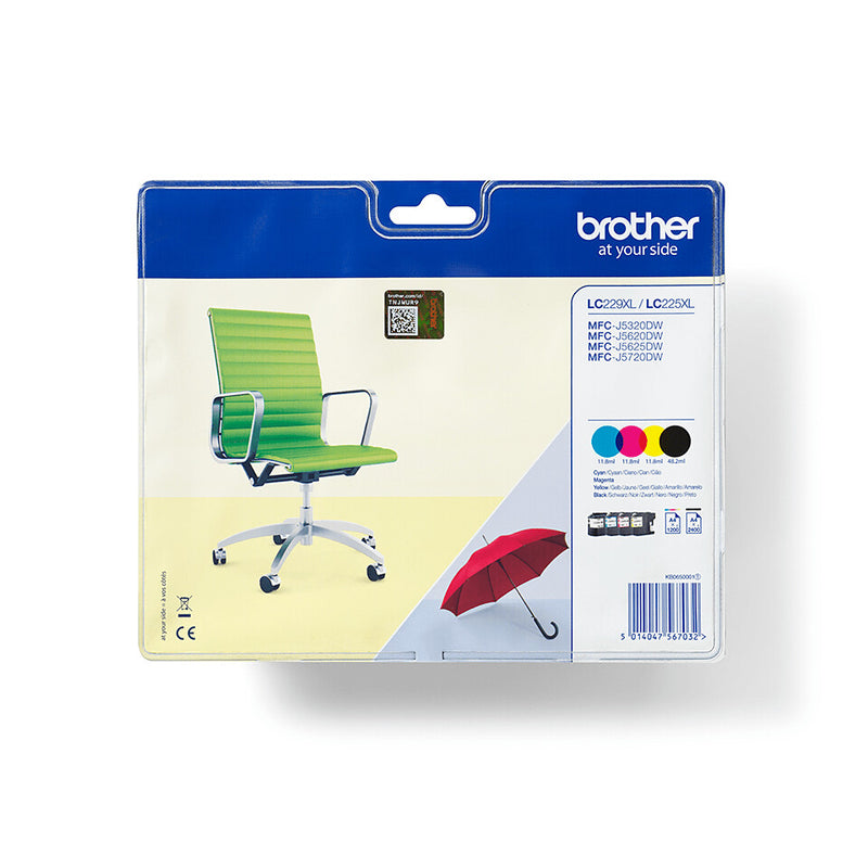 Brother LC-229XLVALBP blækpatron 4 stk Original Sort, Blå, Magenta, Gul