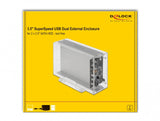 DeLOCK 42624 drevkabinet HDD/SSD kabinet Transparent 2.5/3.5"