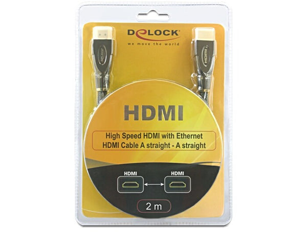 DeLOCK 2m HDMI AM/AM HDMI-kabel HDMI Type A (Standard) Sort
