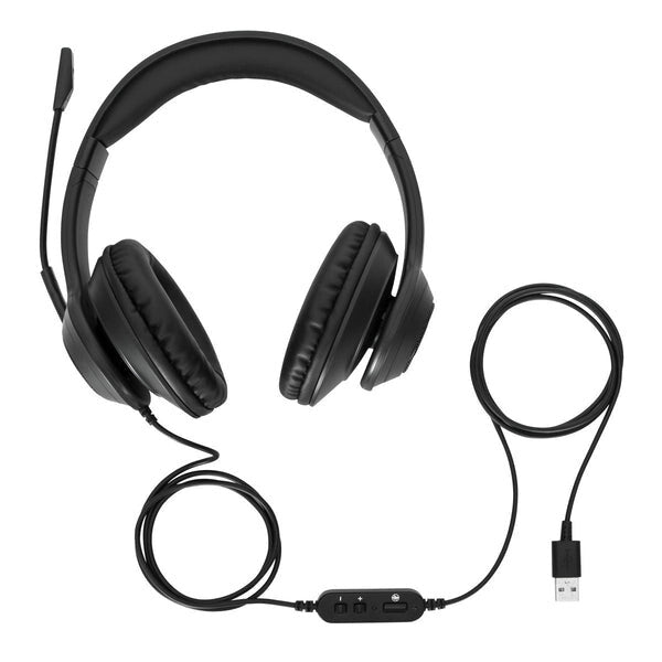 Targus AEH102GL hovedtelefoner/headset Ledningsført Opkald/musik USB Type-A Sort