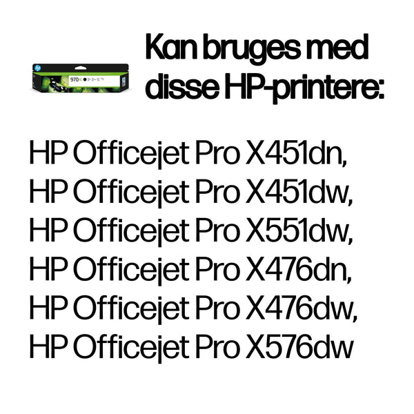 HP Original 970XL-blækpatron med høj kapacitet, sort