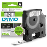 DYMO Ægte D1-etiketter | Sort tekst på hvid tape | 12 mm x 7 m | Selvklæbende etiketter til LabelManager-mærkningsmaskiner | Fremstillet i Europa