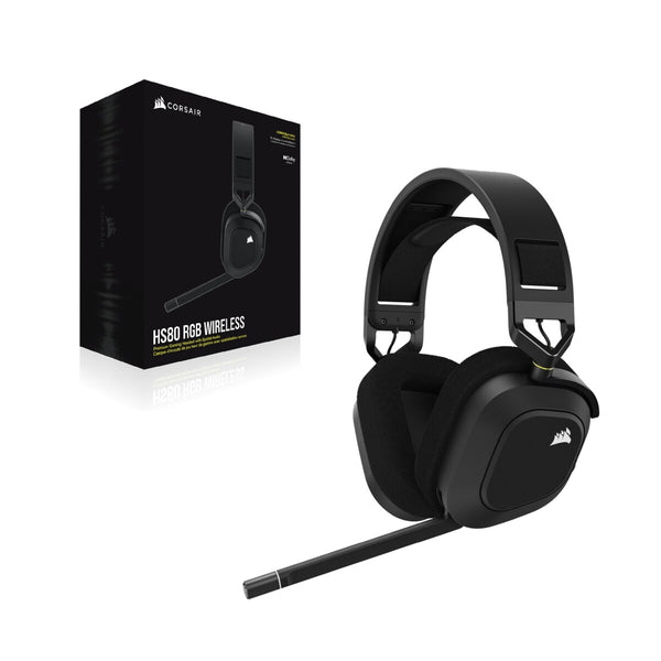 Corsair HS80 RGB Headset Trådløs Spil Sort