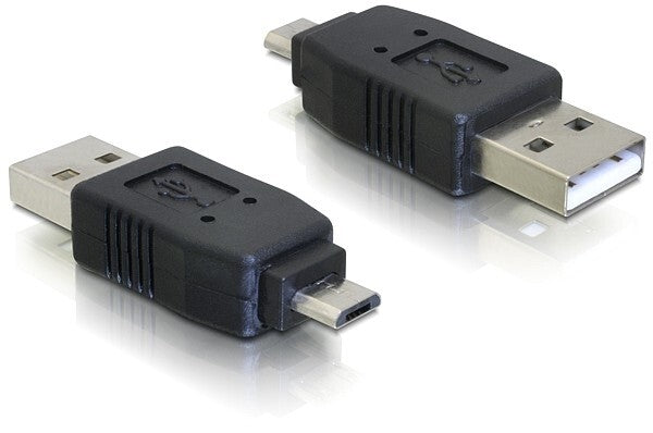 DeLOCK Adapter USB micro-B male to USB2.0 A-male USB 2.0 A Sort