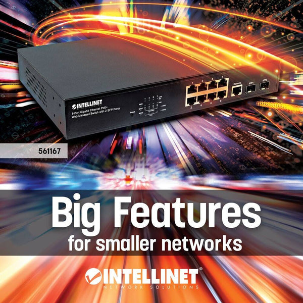 Intellinet 561167 netværksswitch Administreret Gigabit Ethernet (10/100/1000) Strøm over Ethernet (PoE) Sort