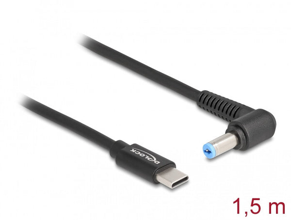 DeLOCK 87976 el-ledning Sort 1,5 m USB C 5.5 x 1.7 mm
