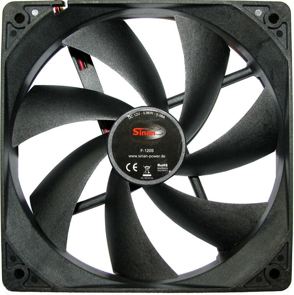 Inter-Tech F-120-S Computerkabinet Ventilator 12 cm Sort
