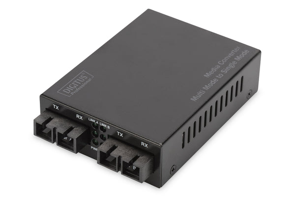 Digitus DN-82024 netværksomformer til medie 100 Mbit/s 1310 nm Multitilstand, Enkeltilstand Sort