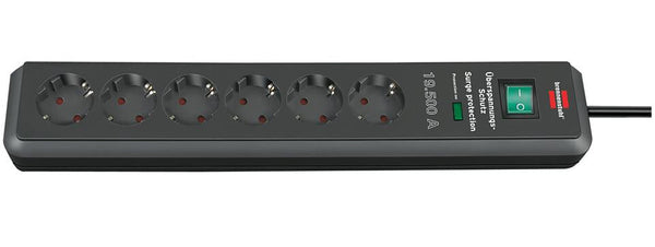 Brennenstuhl 1159540366 stikdåse 2 m 6 AC stikkontakt(er) Sort