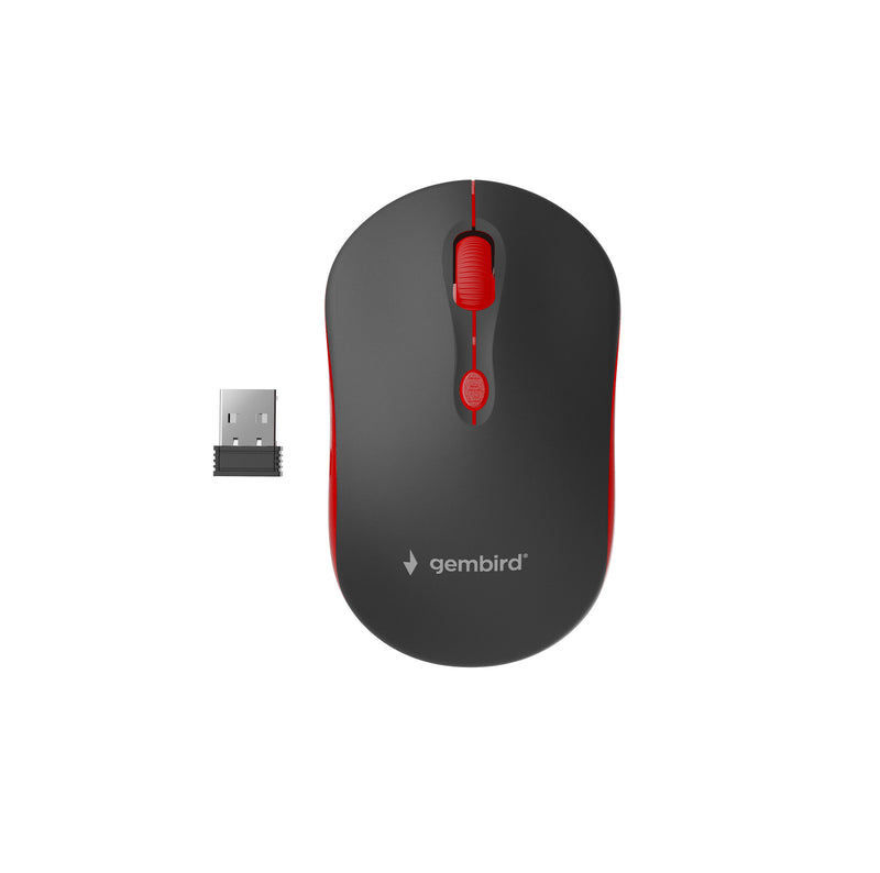 Gembird WIRELESS OPTICAL MOUSE MUSW-4B-03-R 1600DP - Maus mus Kontor Ambidextrous RF trådløst Optisk 1600 dpi